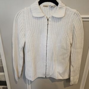 Malo White 100% Cotton Cardigan For Bergdorf Goodman